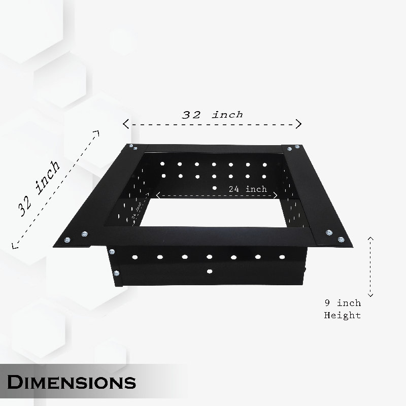 Square Steel Wood Burning Smokeless Fire Ring