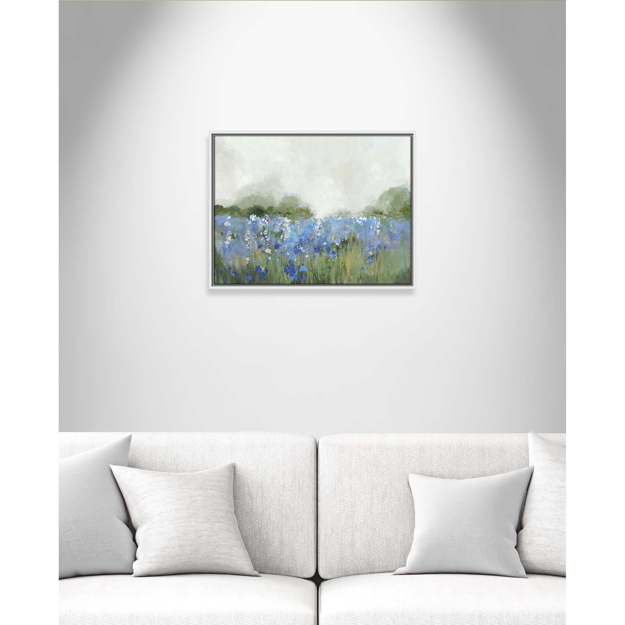 Meadows Bluebells Field by Allison Pearce, 19.5" H x 25.5" W x 2" D, White Framed