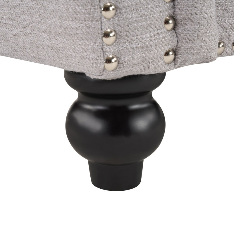 Canapé Chesterfield Sione, 100% polyester gris