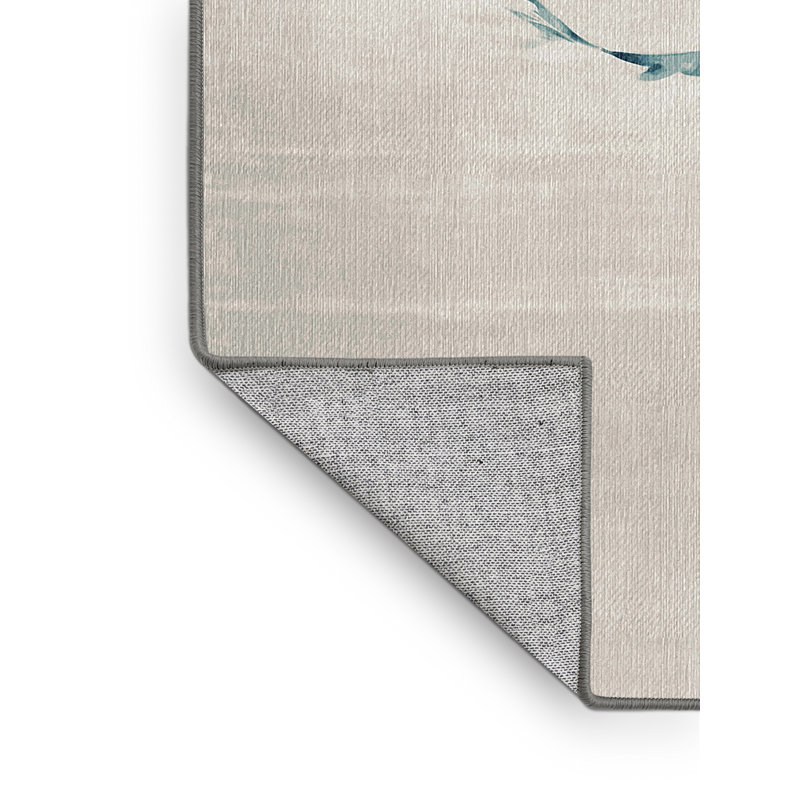 Machine Washable Gray Area Rug, Square 3'
