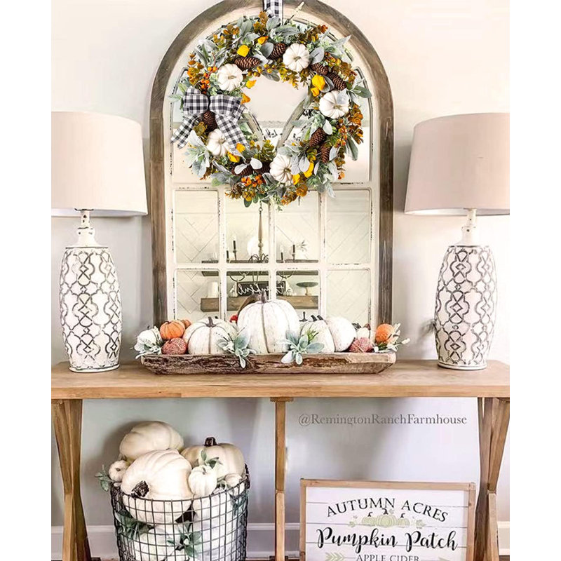 24" Large Farmhouse Fall Wreath