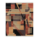 Rug & Kilim’S Art Deco Style Rug In Brown And Black With Geometric Patterns