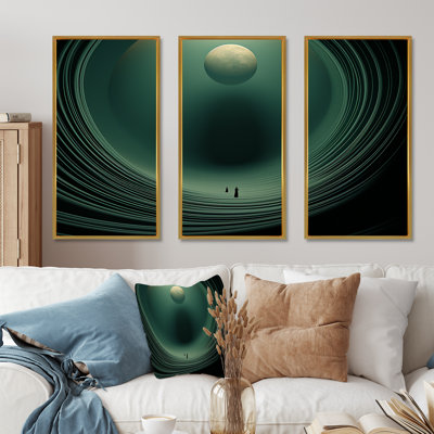 Emerald Enceladus Outer Space I - Our Solar System, impression d'art mural
