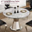 Table de salle à manger ronde de 47 pouces en faux marbre pour 4 personnes, plateau gris doux avec base en acier inoxydable, centre de table de cuisine ou de salle à manger moderne