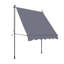 Auvent de patio pour terrasse - Auvent protégé de 118 po avec poteaux à hauteur réglable et support de montage en tissu 100% rétractable manuel pour la cour