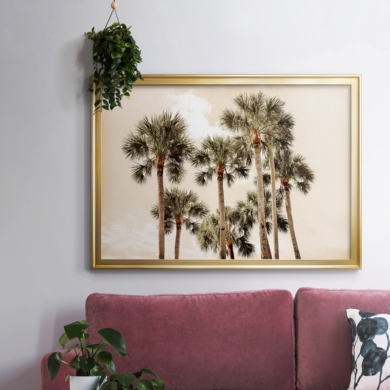 «Blush Palms», reproduction sur toile, H 14 po x l 20 po x P 1,5 po, Or