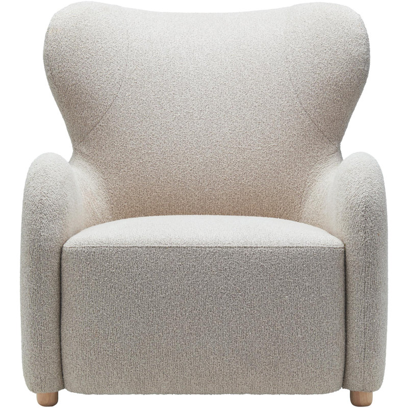Ojal Modern Accent Chair, Beige Boucle
