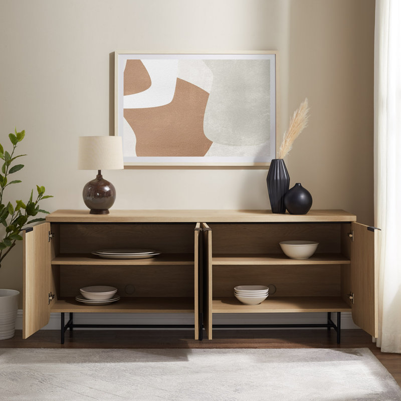 Buffet 4 portes Reeded, Chêne côtier