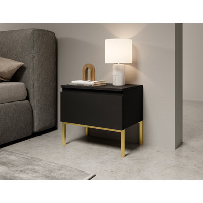 Moaad 49cm W Steel Bedside Table