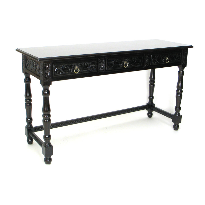 Albano Console Table, Antique Black/Cream White
