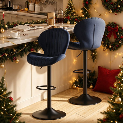 Bar Stools Set of 2 Modern Swivel Bar Chairs, Barstools Counter Height with High Backrest Easy 3-5 Minute Assembly for Bar, Kitchen, Dining Room