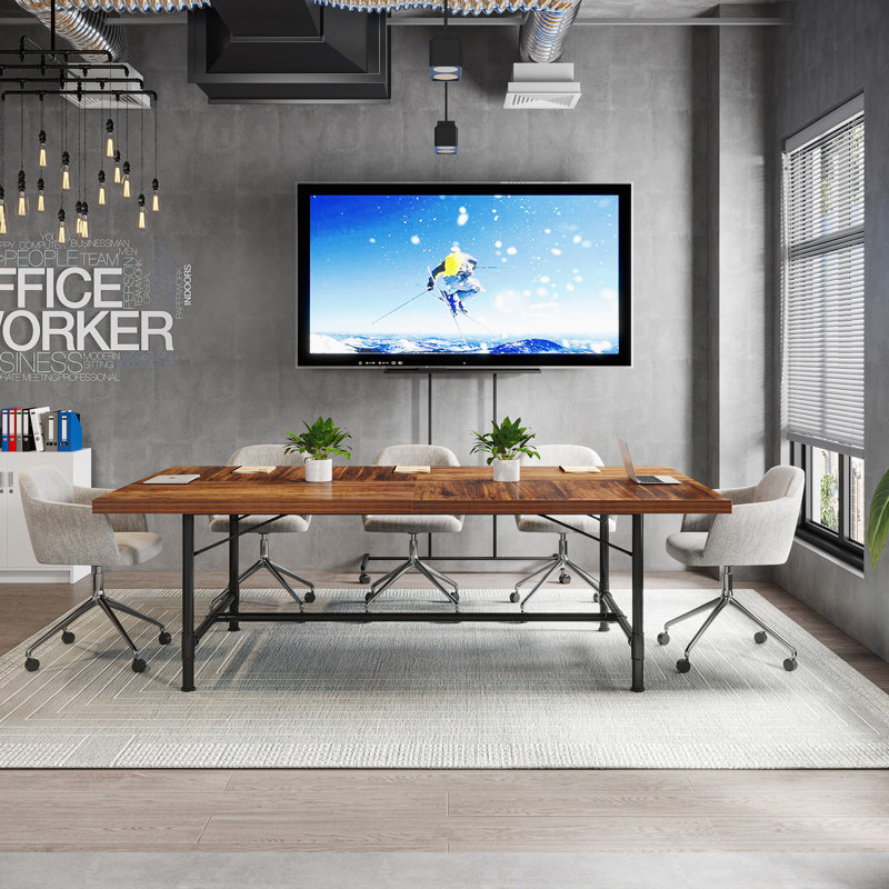 180cm Rectangle Conference Table, Rustic Brown