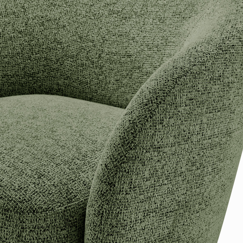 Temecka Retro Upholstered Cocoon Tub Swivel Accent Armchair - Simple and Sleek Style, Green