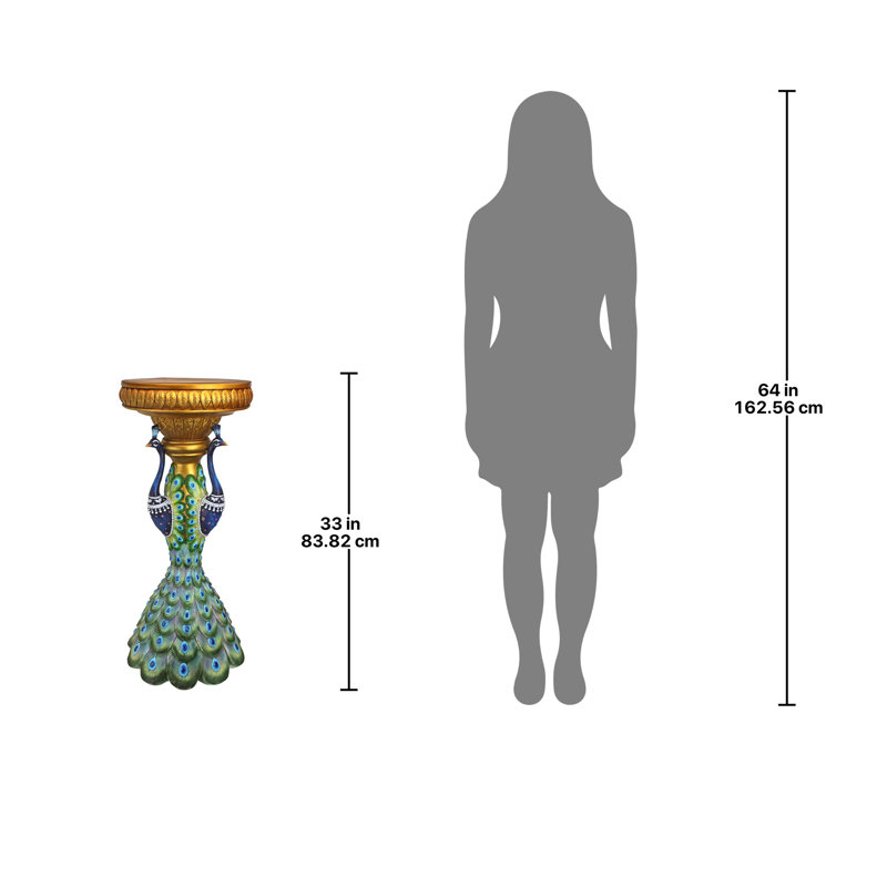 33'' Tall Great Ruler Peacock End Table
