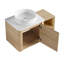 Meuble-lavabo mural 36 po avec lavabo d'art en céramique et tablettes de rangement, porte à fermeture en douceur