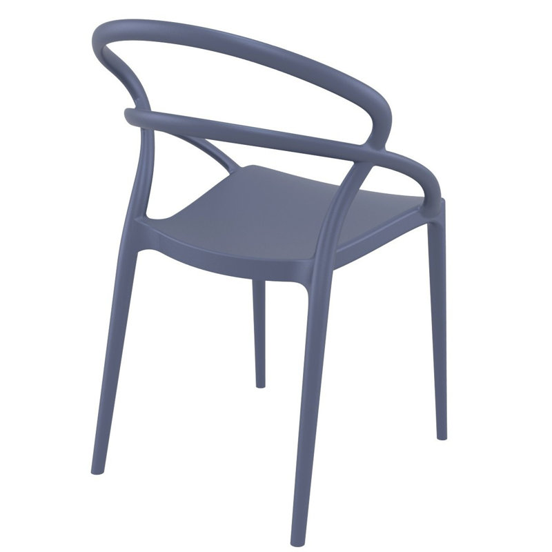 Ensemble de 2 chaises de patio empilables Farrah, Gris foncé