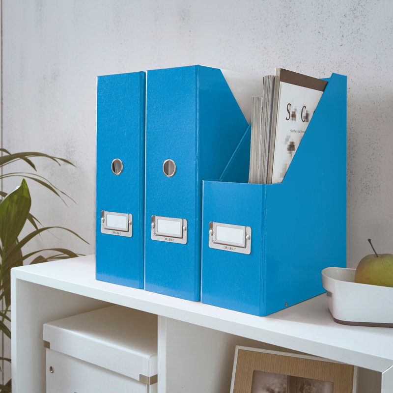 Cardboard Free Standing Magazine Rack, Blue