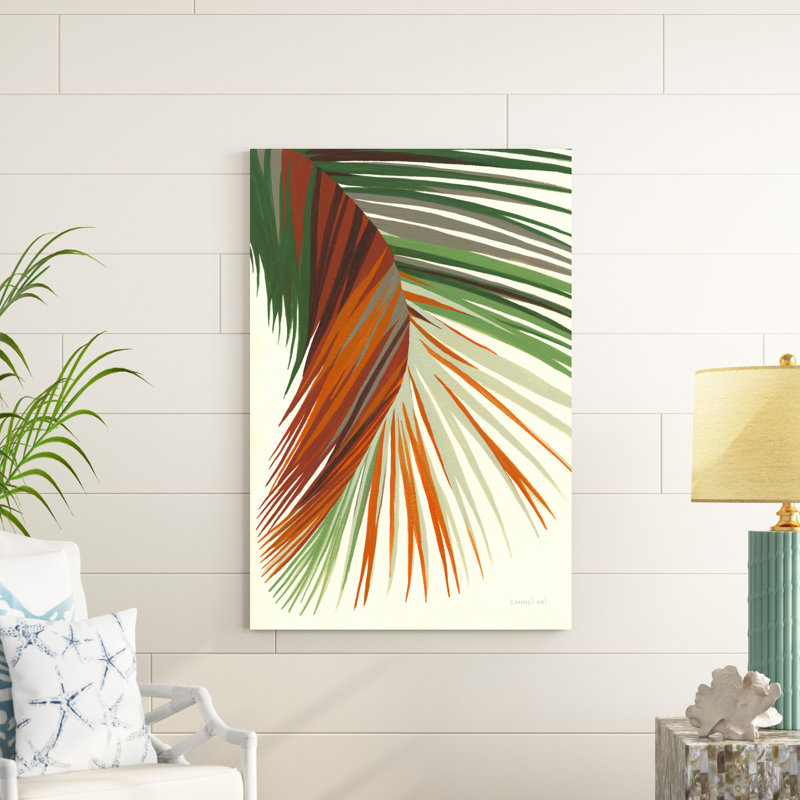 «Retro Big Leaf II» par Danhui Nai, peinture sur toile tendue, H 48 po x l 32 po x P 1,25 po