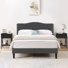 Ensemble de chambre à coucher avec lit et table de chevet 3 pièces Kempst
