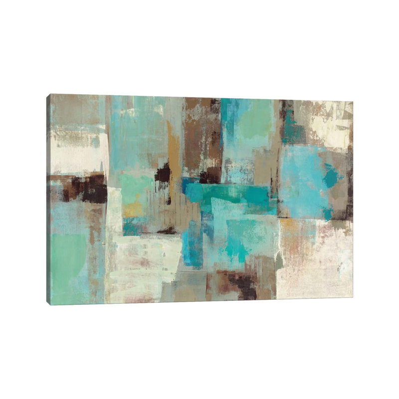 Teal And Aqua Reflections #2 by Silvia Vassileva - Wrapped Canvas Gallery-Wrapped Canvas Giclée, 152.5 cm H x 101.5 cm W