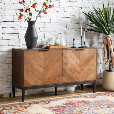 Whetsel Modern 55" W Sideboard with 4 Swinging Door and Adjustable Shelves