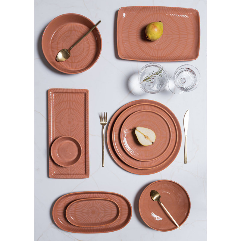 Latitude Run Arellys 100% CERAMIC Salad Bowl, Salmon