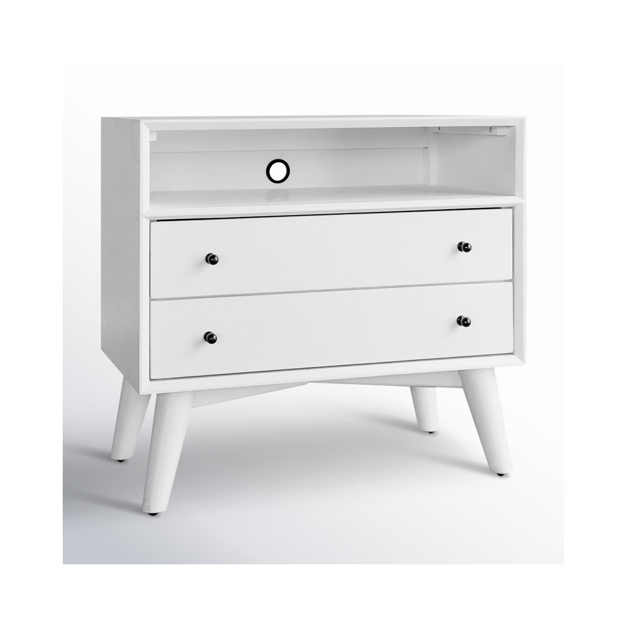 Williams 2-Drawer Nightstand with Shelf, White