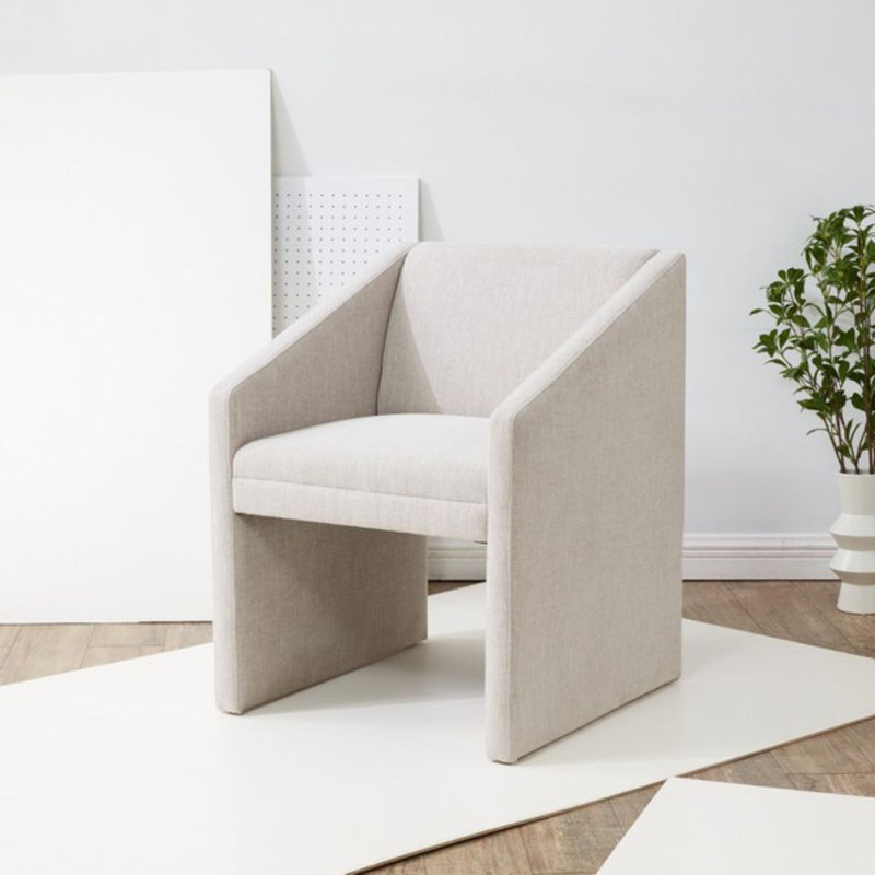 Dimeo Upholstered Armchair, Light Gray Linen