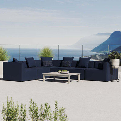 Modway Saybrook Outdoor Patio Upholstered 6-Piece Sectional Sofa
