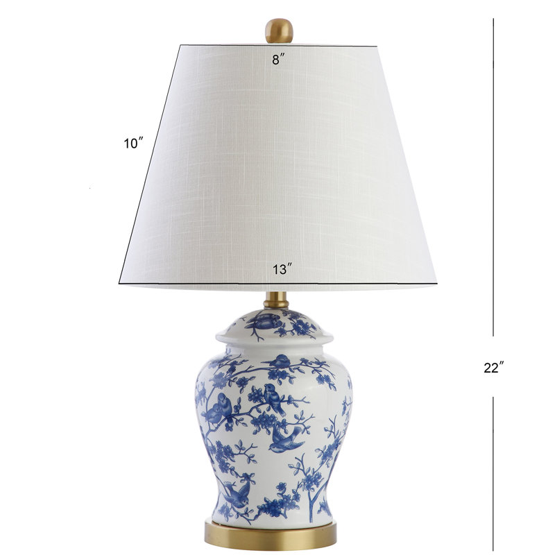 Eldredge Iron Novelty Lamp, Blue/White/Brass Gold