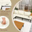 Ensemble de mobilier d'extérieur en L en bois d'acacia avec coussins amovibles, table basse et table d'appoint, canapé de conversation, beige-209229625