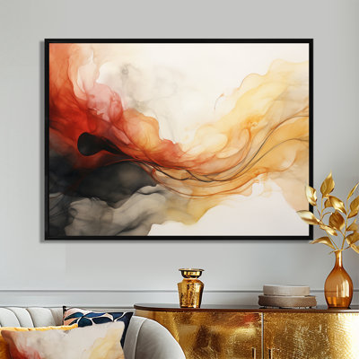 Autumn Streams - Encre liquide, art mural abstrait