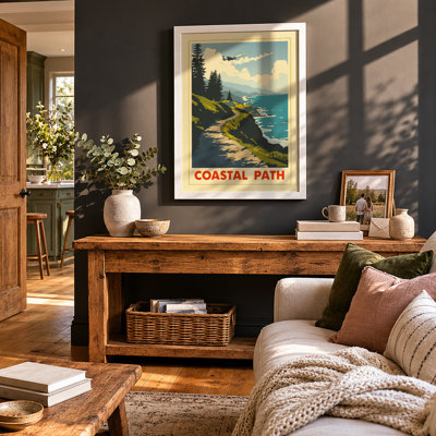 Coastal Path Vintage - Framed Print