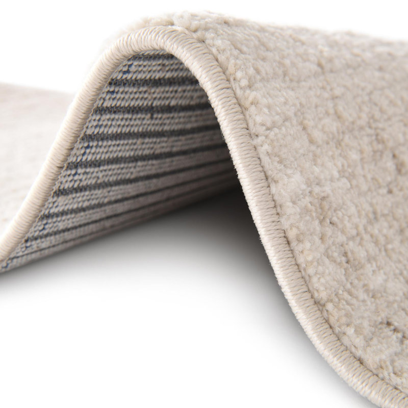 Tapis rayé ivoire Hulsey, Carré 9 pi 10 po