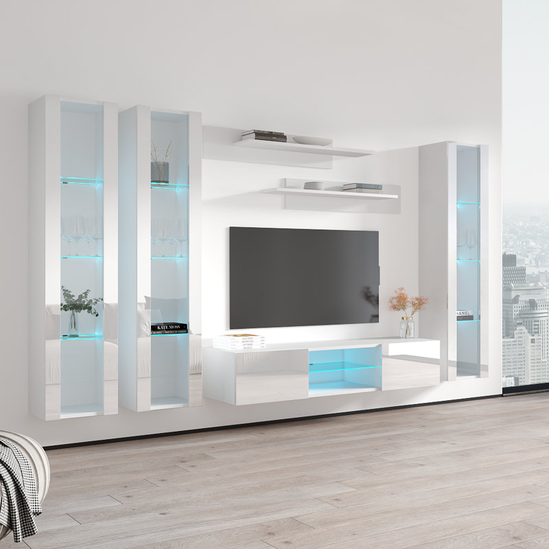 Meuble audio-vidéo flottant Fly, Blanc