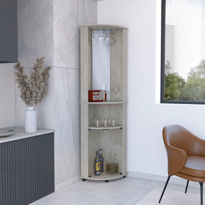 Bar d'angle, support, porte en verre