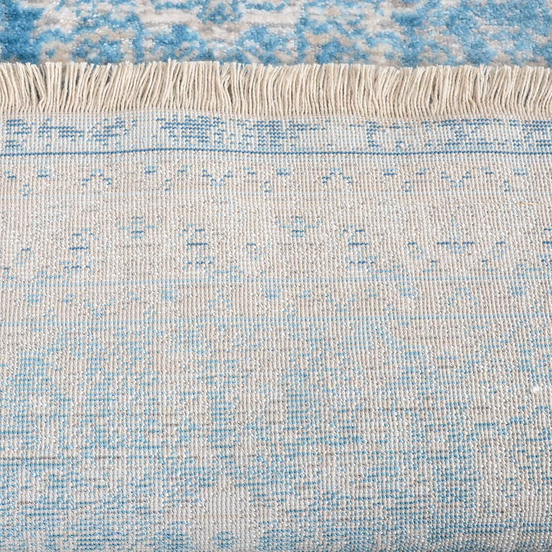 Chauncy Washable Rugs Area Rugs for Living Room, Wool Rugs for Bedroom, Dining Room, Non Slip, Low Pile Vintage Rug Indoor -MACHINE MADE POLYESTER AREA RUGS - Rectangle, Blue Color, Oriental Design, Low Pile