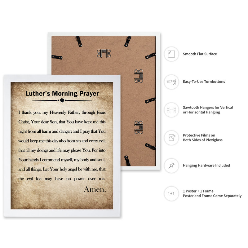 Luther's Morning Prayer, Poster, 18"H x 24"W, White Framed