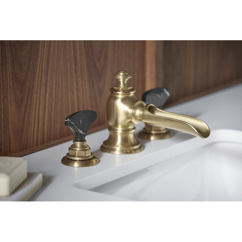 Artifacts Widespread Bathroom Sink Faucet Handles, Vibrant French Gold