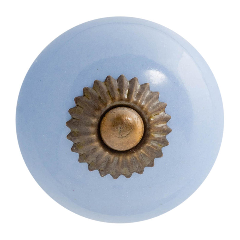 Nicola Spring - Round Ceramic Cabinet Knob, Blue