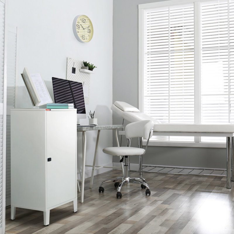 Armoire de rangement à 2 tablettes, Blanc mat