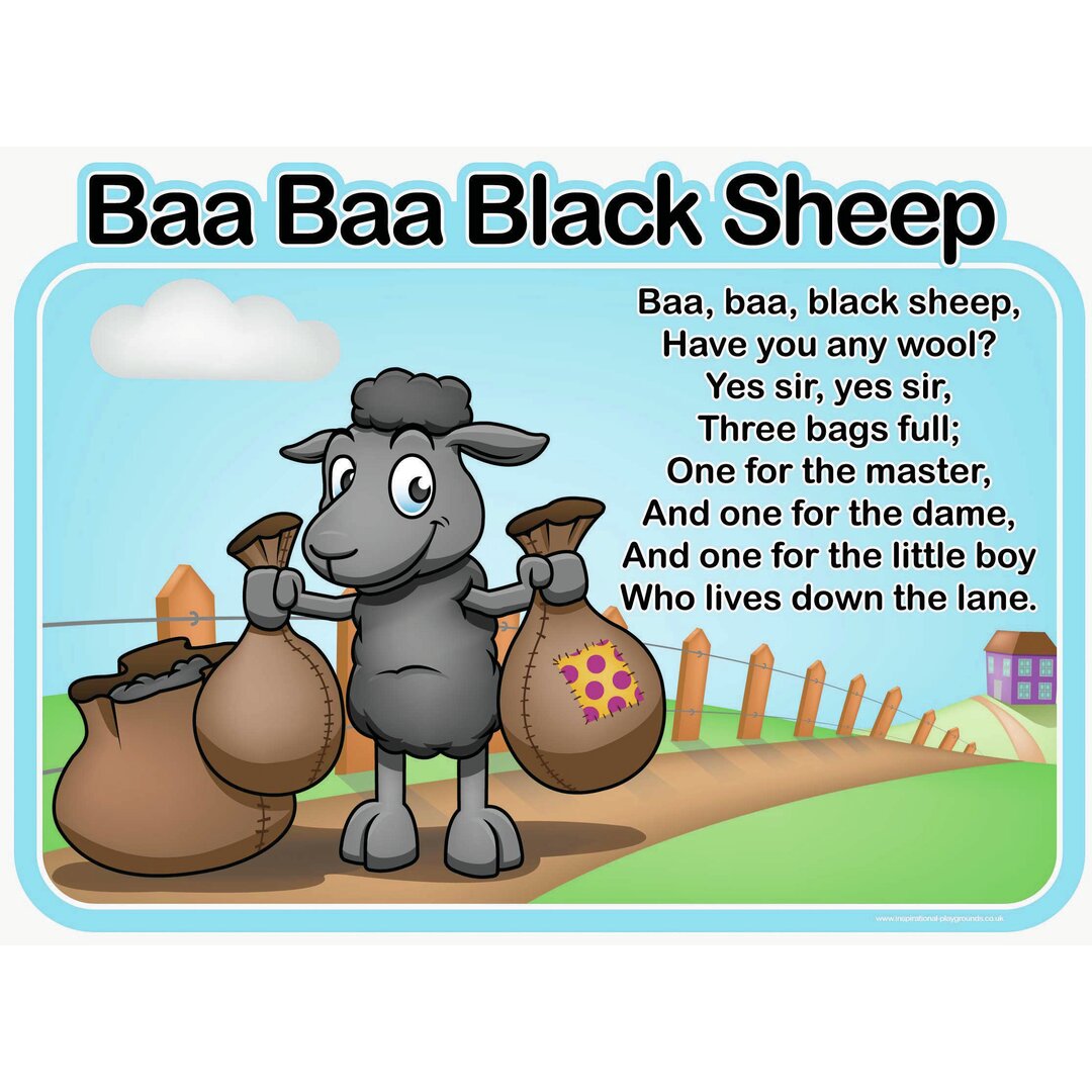 Wandschild Baa Baa Black Sheep Askew