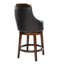 Ensemble de 2 chaises pivotantes à hauteur de comptoir rembourrées en similicuir brun foncé-549746245