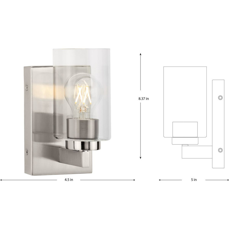 Éclairage pour meuble-lavabo moderne 1 lumière, Argent