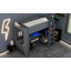 Lit mezzanine avec bureau Gaming, tablettes multi-rangements, DEL et station de charge, gris foncé-1919975086