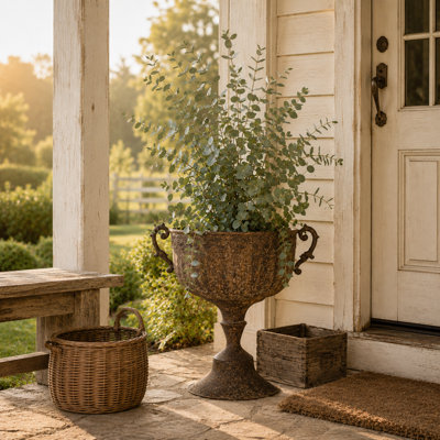 Rustic Distressed Iron Plant Pot 