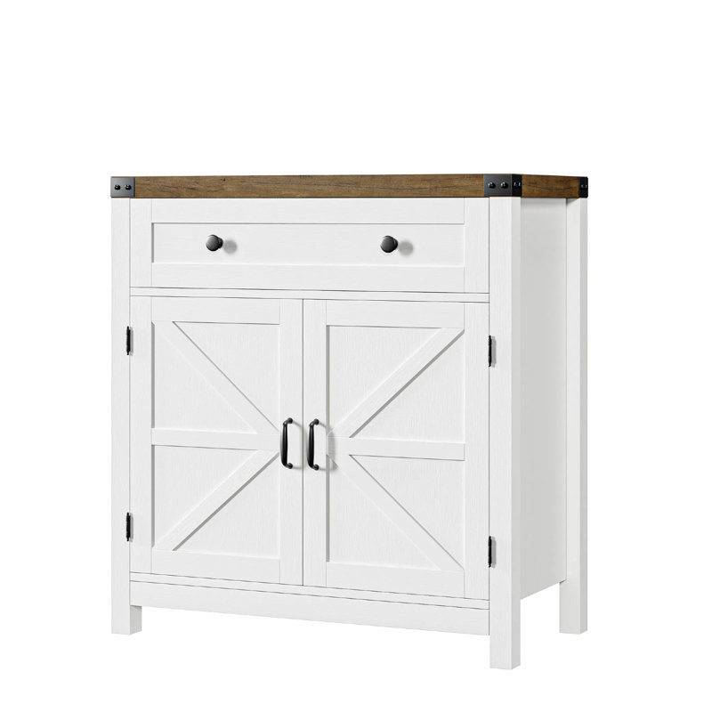 Buffet 29,9 po, Brun / Blanc