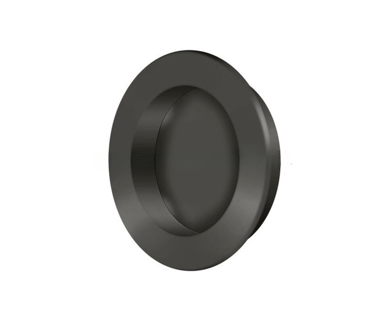 Deltana FP238U10B Flush Pull , Round, HD, 2-3/8", Solid Brass in Oil-rubbed Bronze, Oil-rubbed Bronze