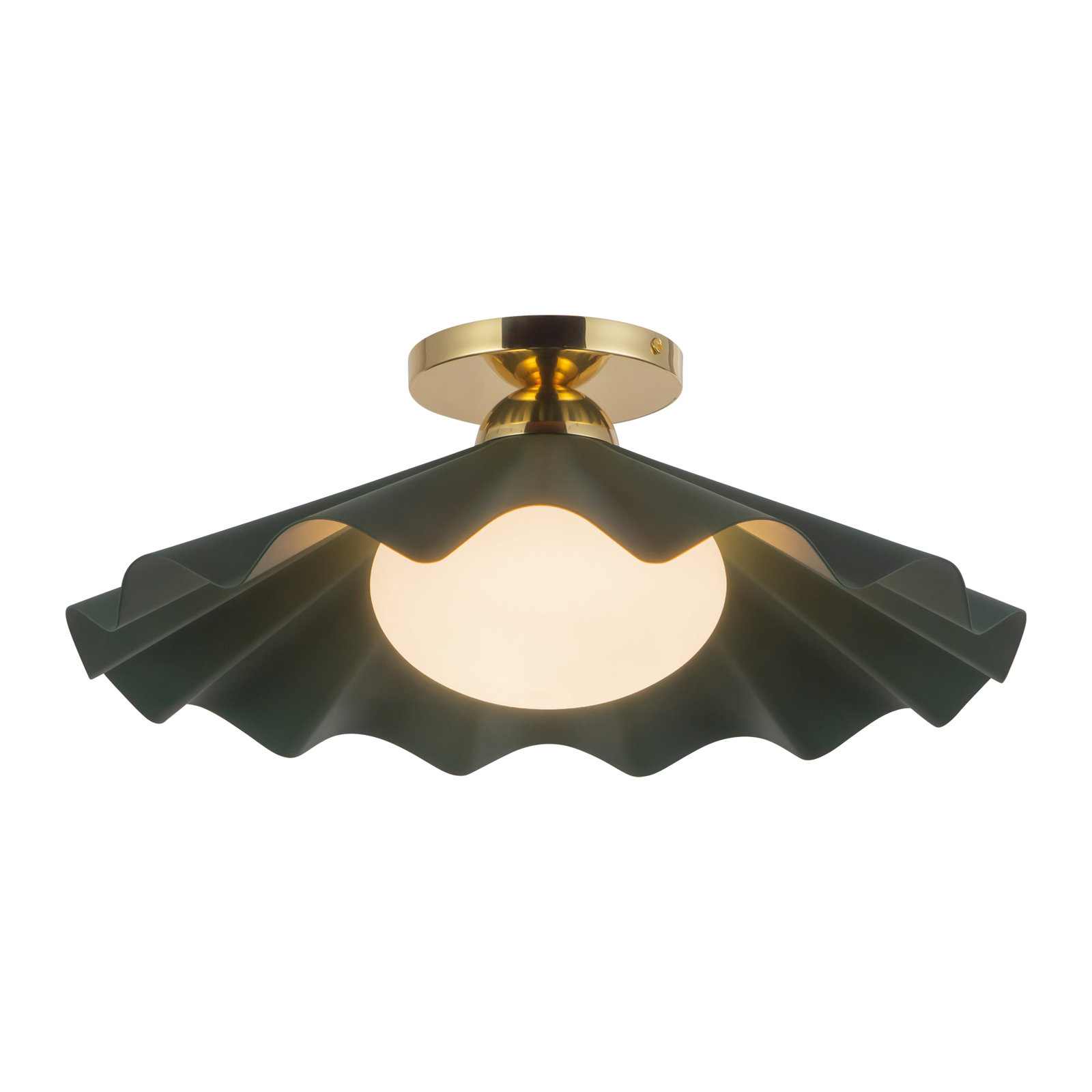 Sadira 16-in Semi-Flush Mount, 16-in, Green
