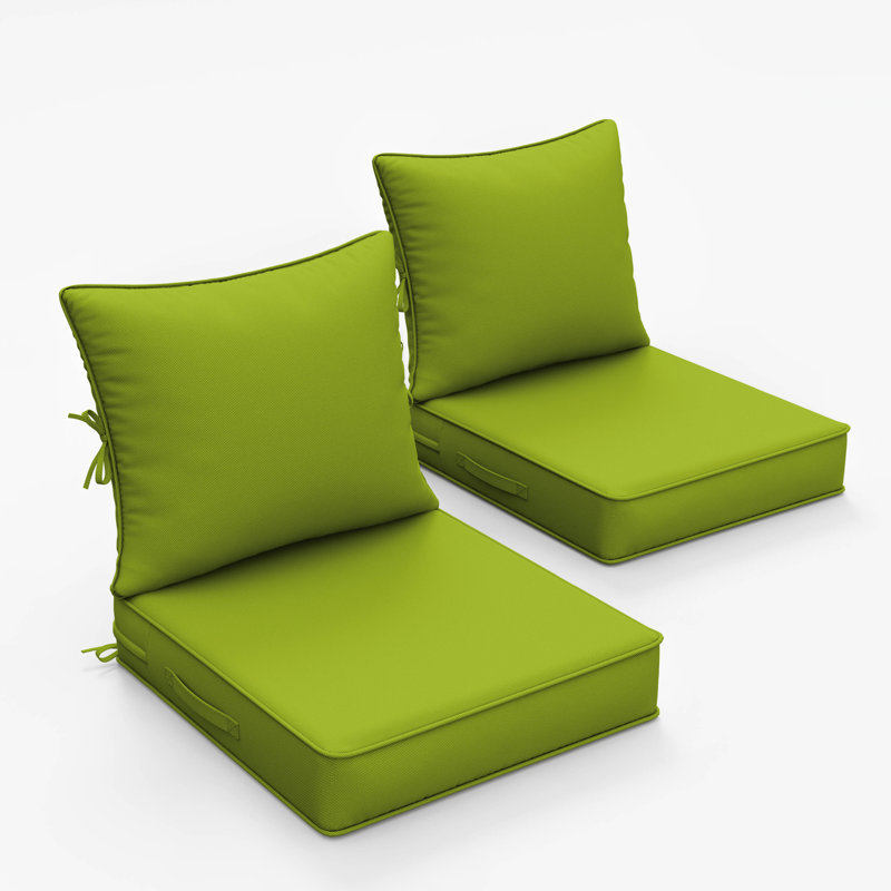 Coussin de siège / dossier d'extérieur, L 22 po x P 22 po, Vert gazon